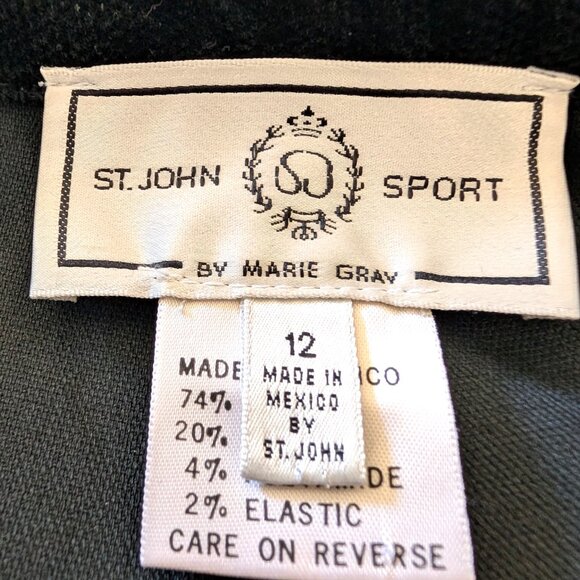 St John Sport Vintage Womens Sz 12 Black Sparkle Velour Straight Wide Leg Pants - Picture 9 of 11